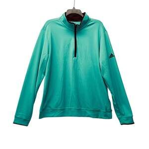 ADIDAS Lightweight Performance Quarter-Zip Pullover Men's Size L Aqua Mint NWT